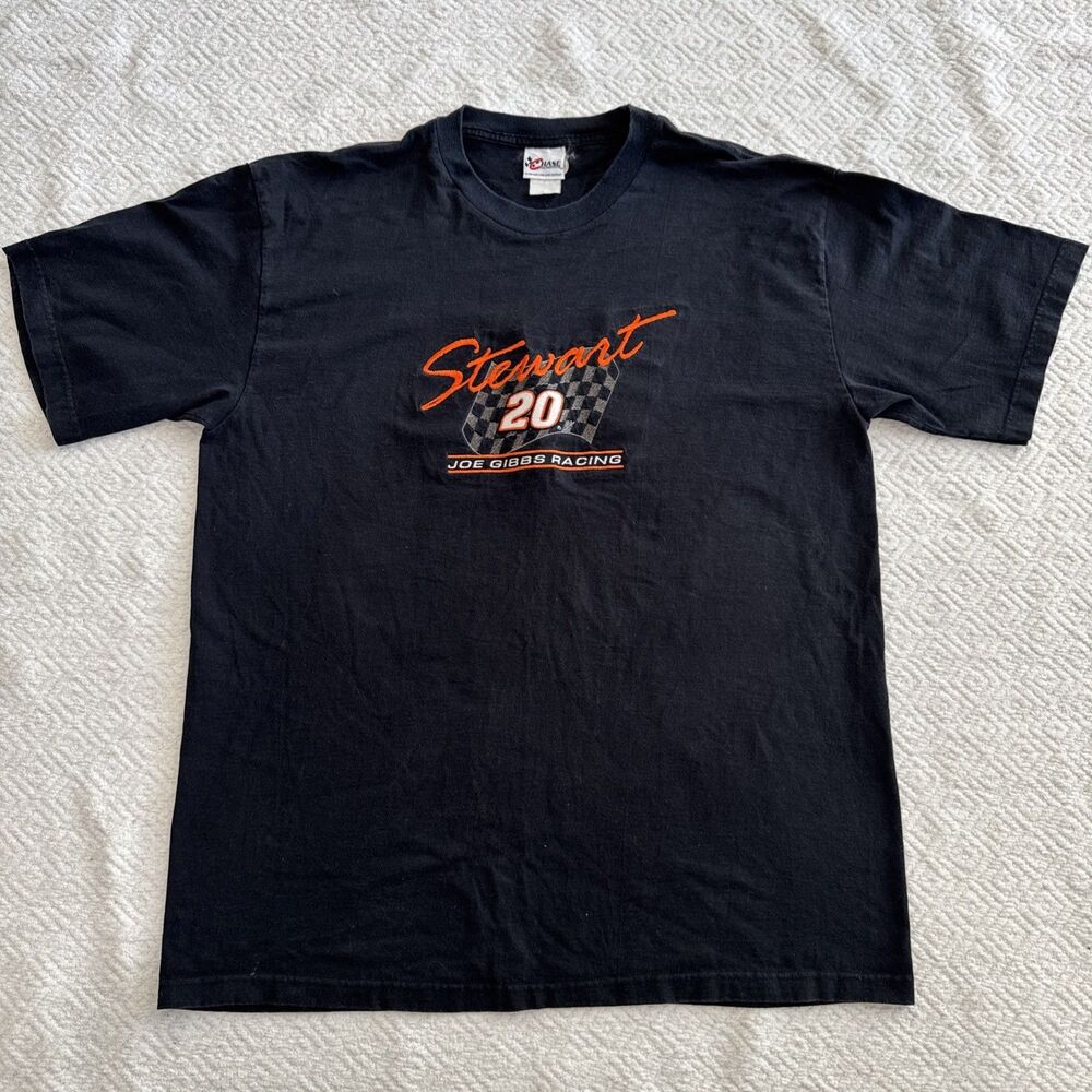 Tony Stewart NASCAR #20 T-shirt Chase Authentics Black 2003 Joe Gibbs Sz 2XL